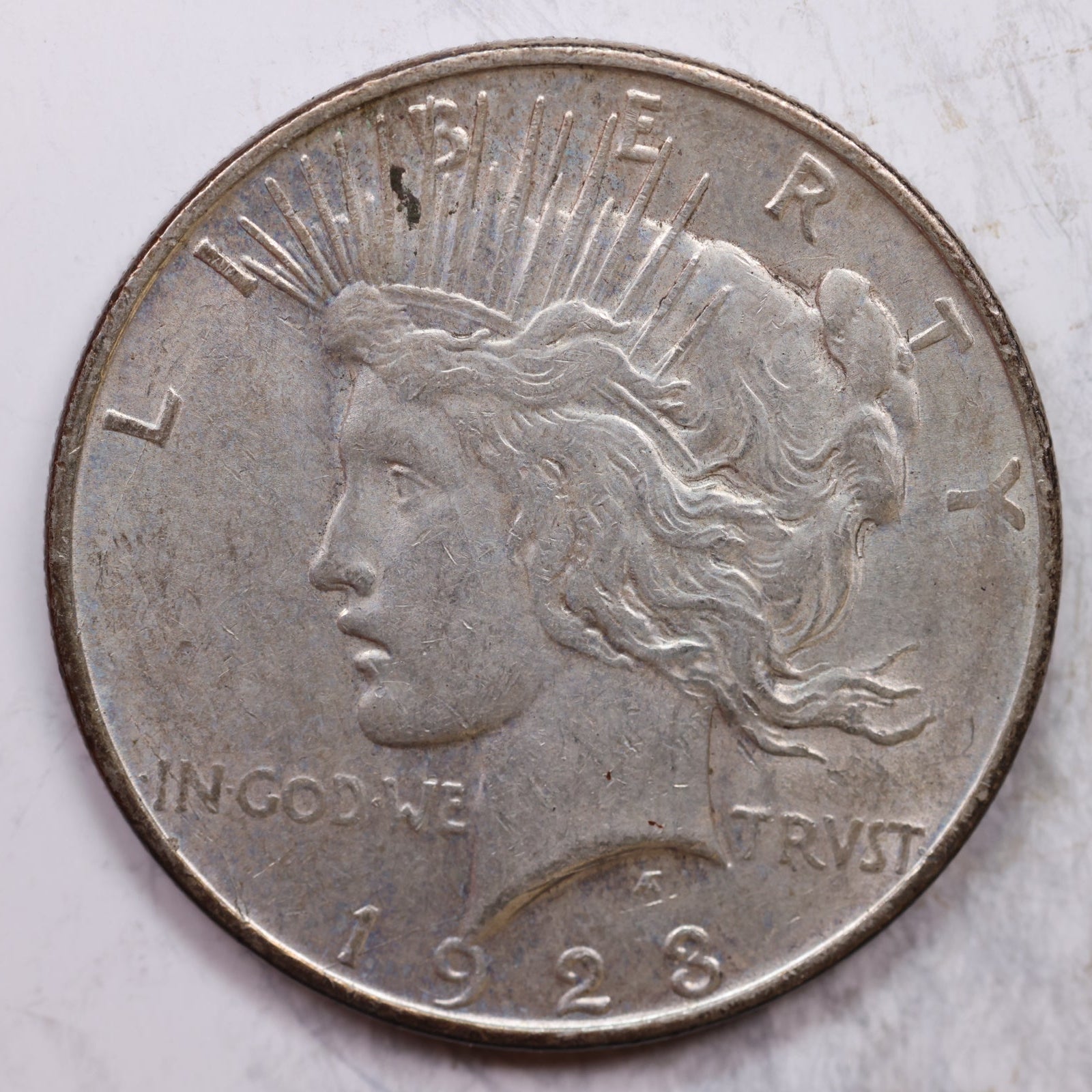 1923-D Peace Silver Dollar, About Uncirculated Coin, Store Sale #DR0310