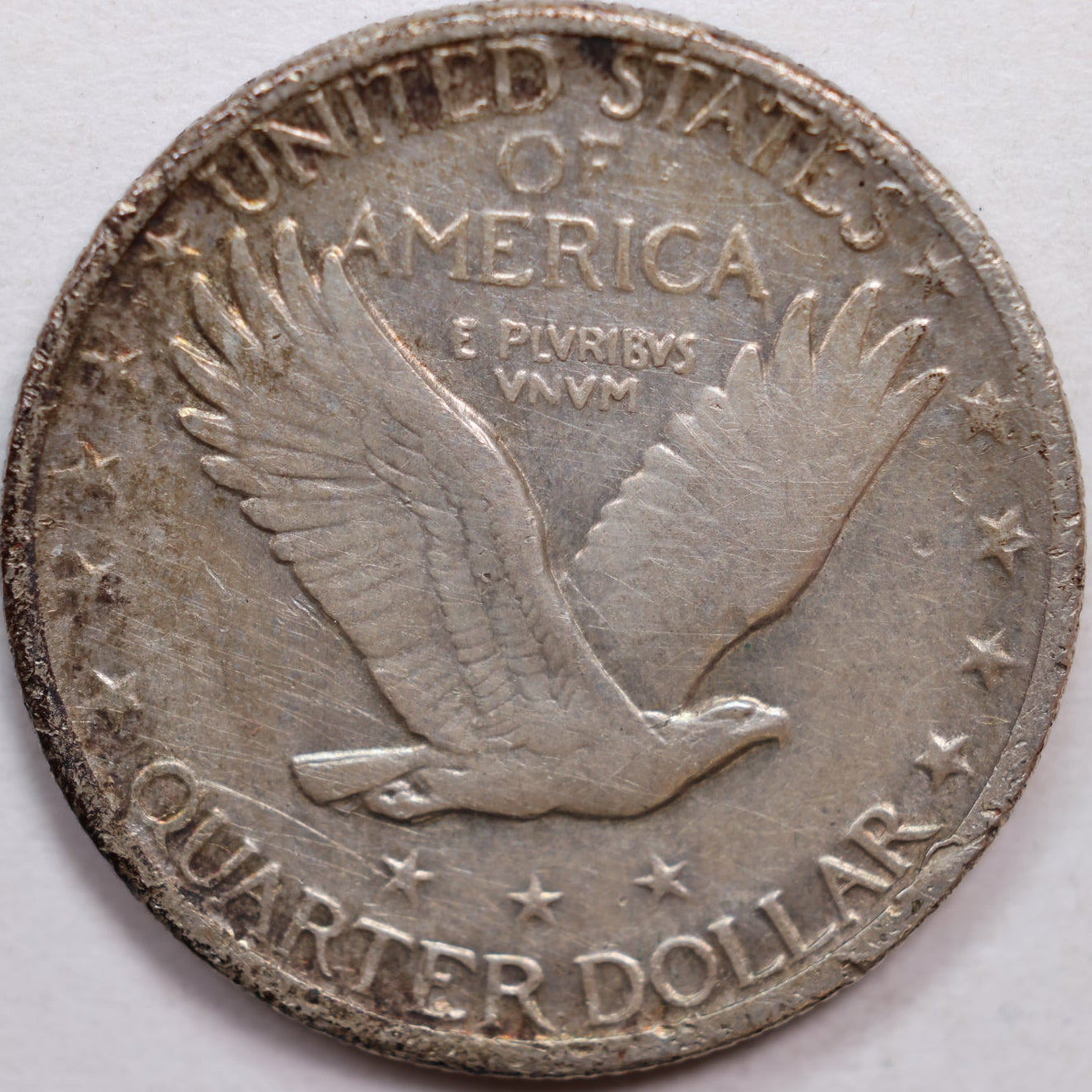 1917-D Type 2 Standing Silver Liberty Quarter, Very Fine+ Circulated Coin, Store #QR1048