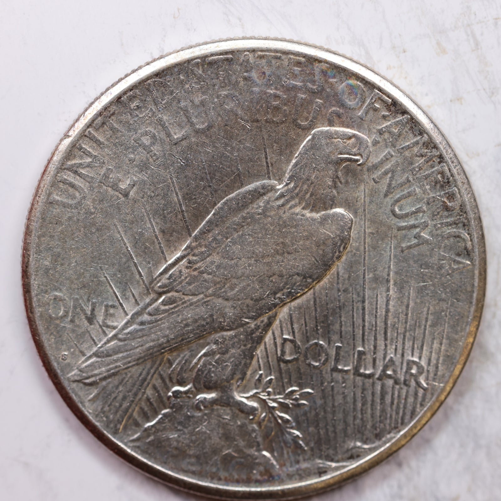 1924-S Peace Dollar, About Uncirculated Coin *Cleaned*, Store #DR0323
