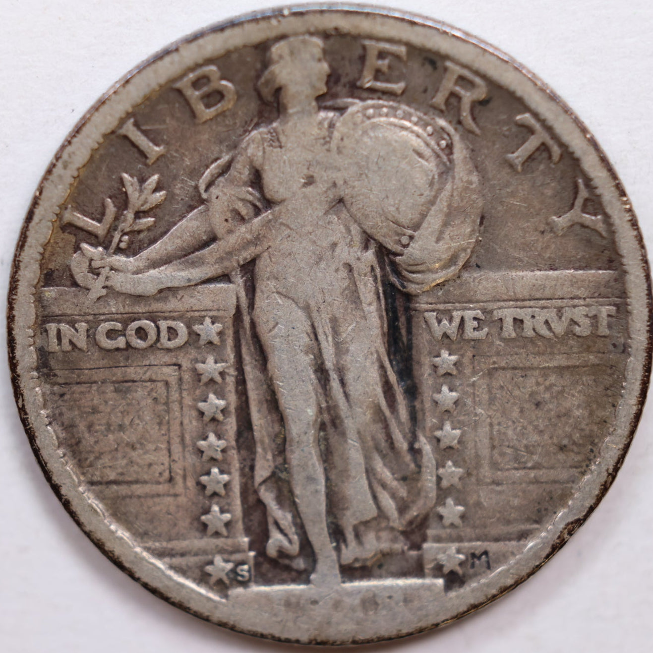 1918-S Standing Liberty Quarter, Very Good Circulated Coin, Store #QR1053