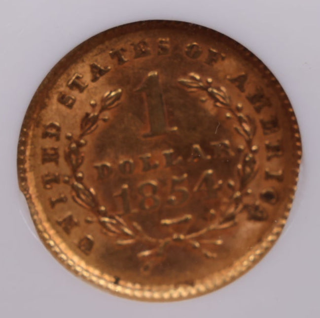 1854 Liberty Head Gold Dollar., NGC MS-62., Store Sale