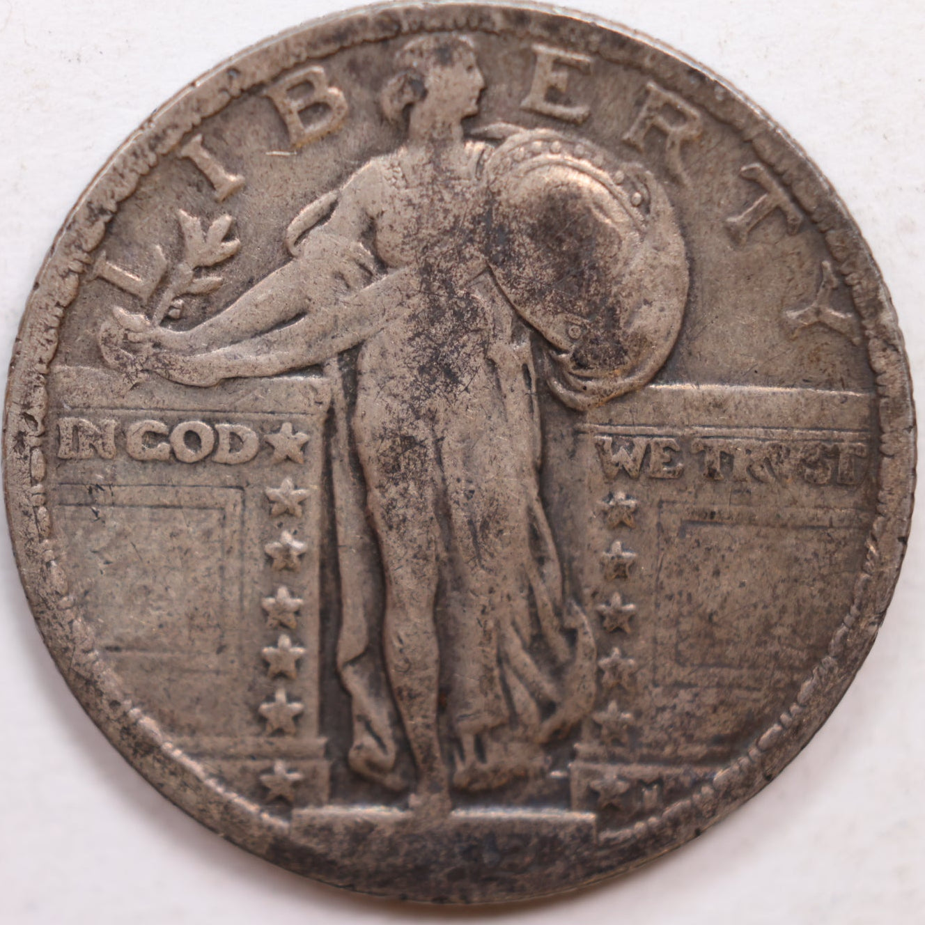 1919 Standing Liberty Quarter, Very Good Circulated Coin, Store #QR1054