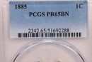 1885 Indian Head Cents., PROOF STRIKE., PCGS PR65 Brown, Store