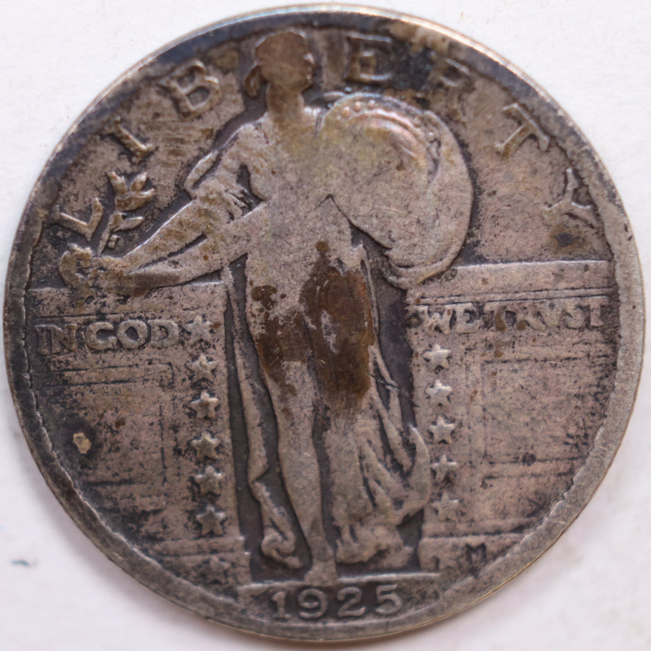 1925 Standing Liberty Quarter, Very Good Circulated Coin, Details, Store #QR1066