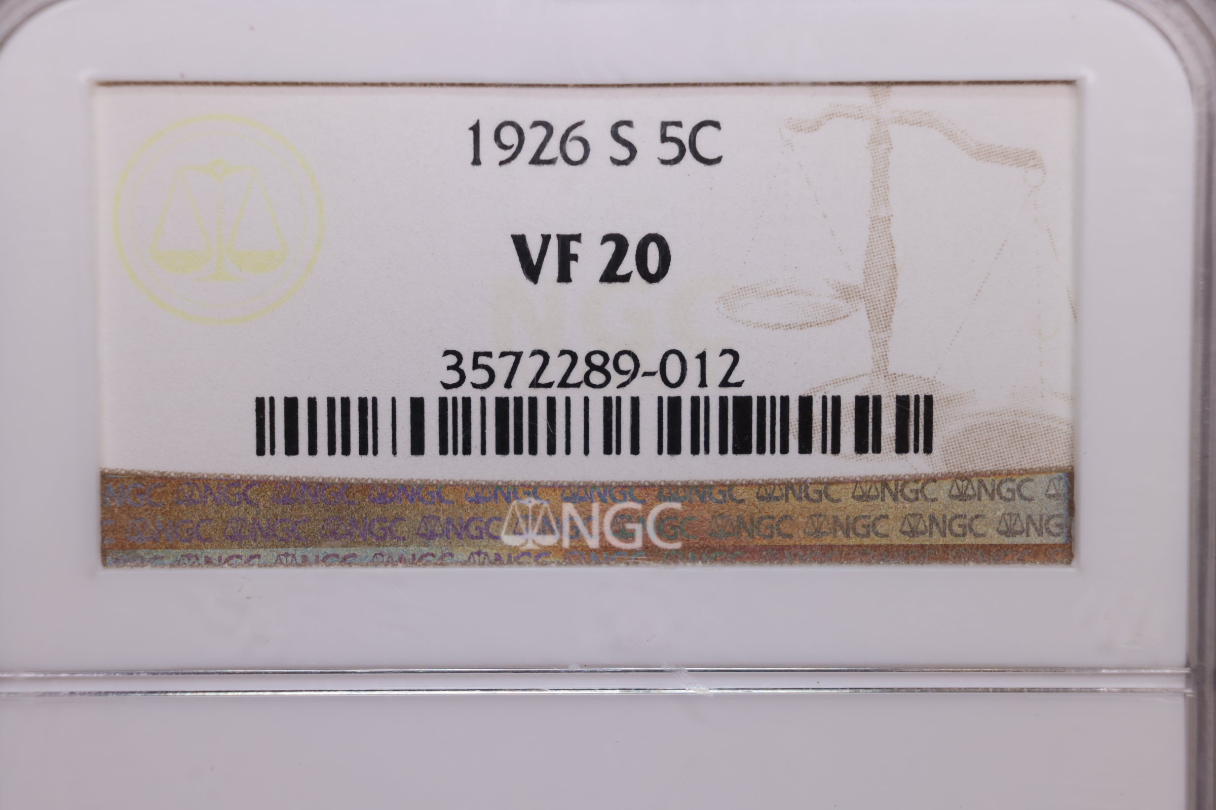 1926-S Buffalo Nickel., NGC VF-20., Strong Date., Store #GNL00006