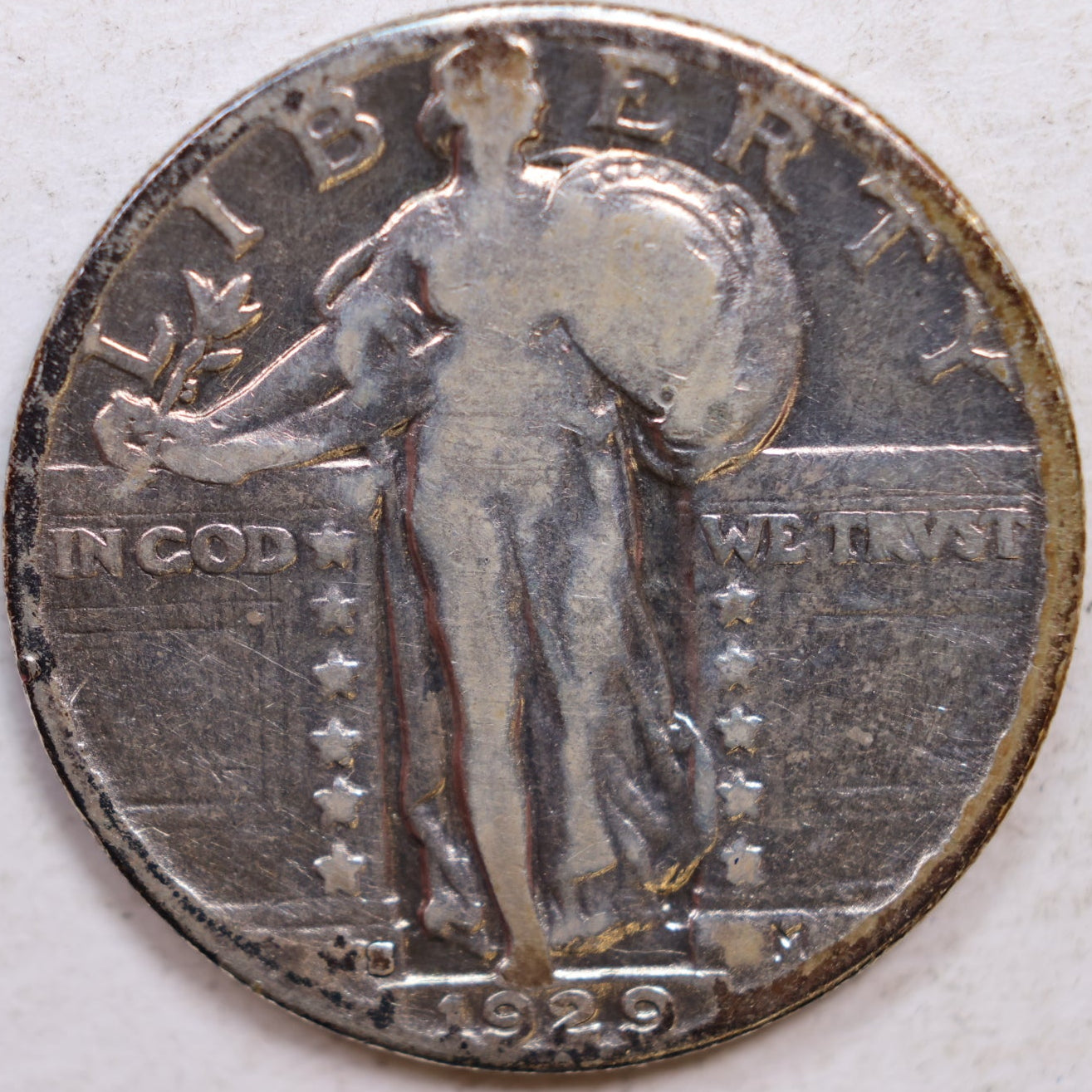 1929-S Standing Liberty Quarter, Fine Circulated Coin, Details, Store #QR1077