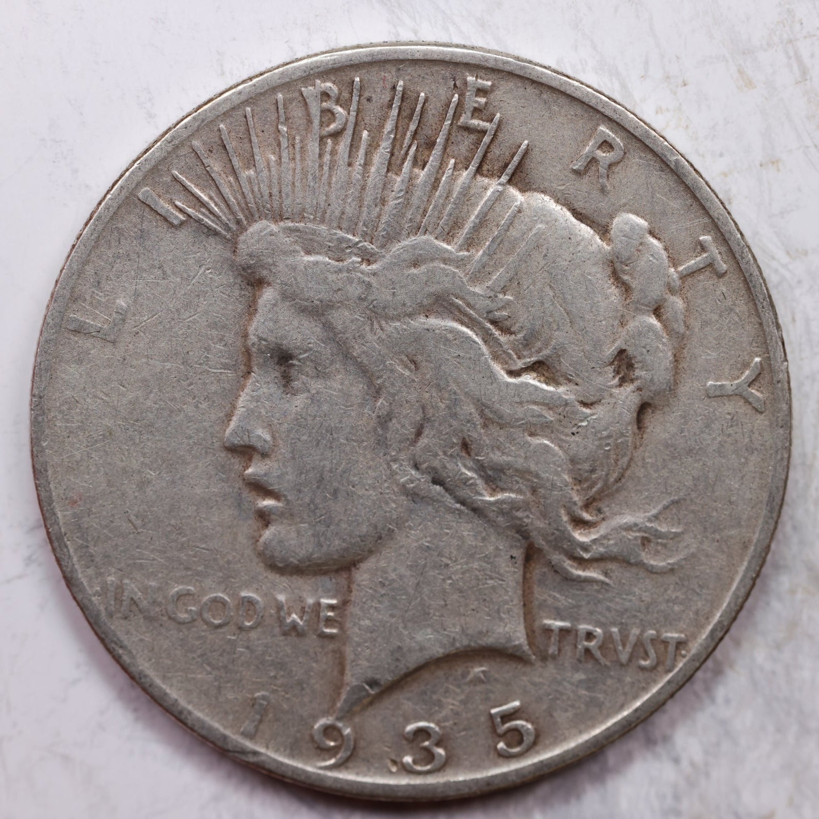 1935-S Peace Silver Dollar, Fine Circulated Coin, Store Sale #DR0372