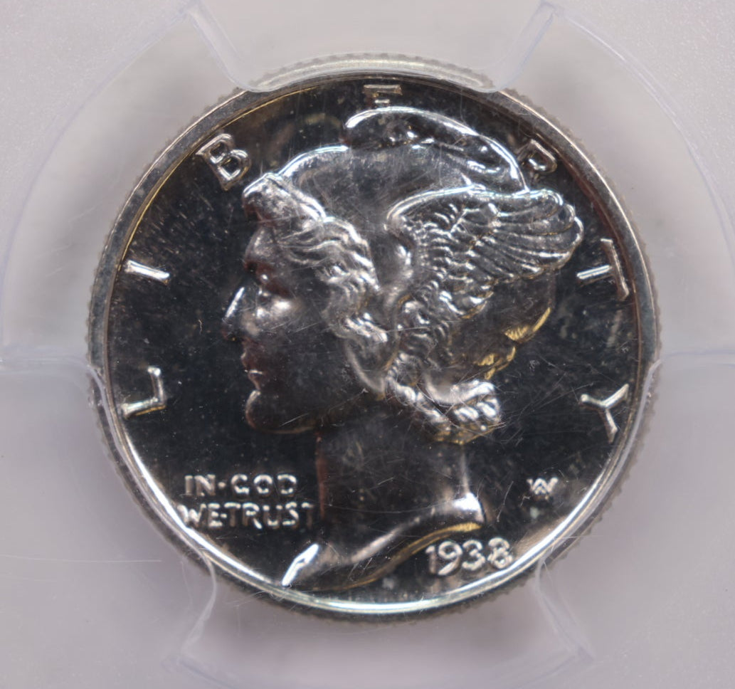 1938 Mercury Silver Dime., Proof Strike., PCGS PR66., CAC., Store #GDE010