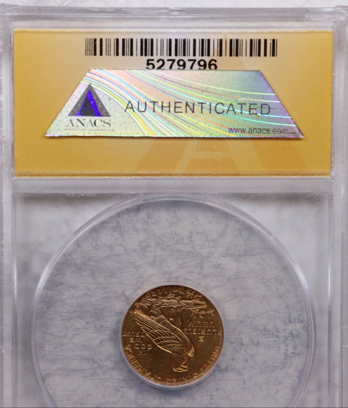 1909 $2.50 Quarter Gold Eagle, ANACS AU-50, Gold Coin, Store Sale#G0039.