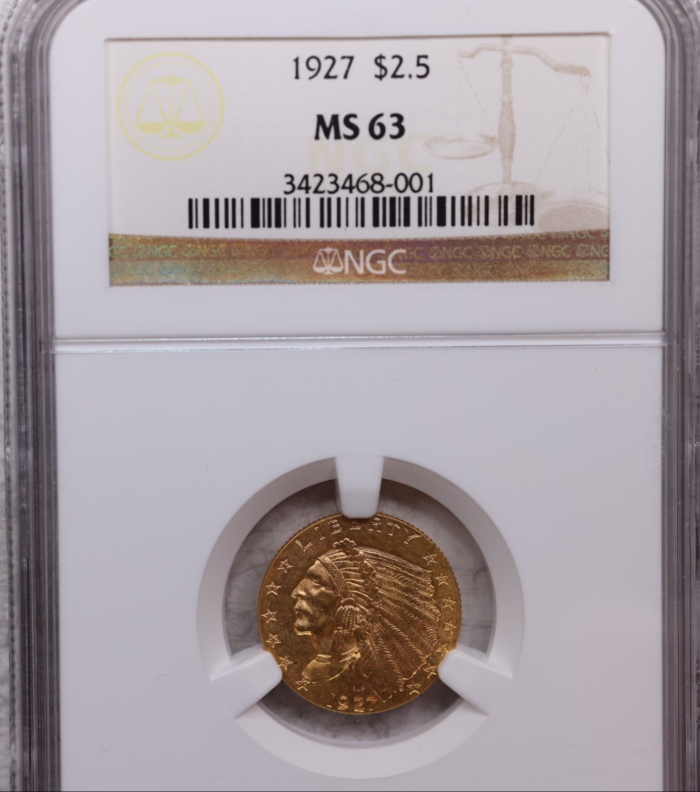 1927 $2.50 Quarter Gold Eagle, NGC MS-63, Gold Coin, Store Sale#G0041.