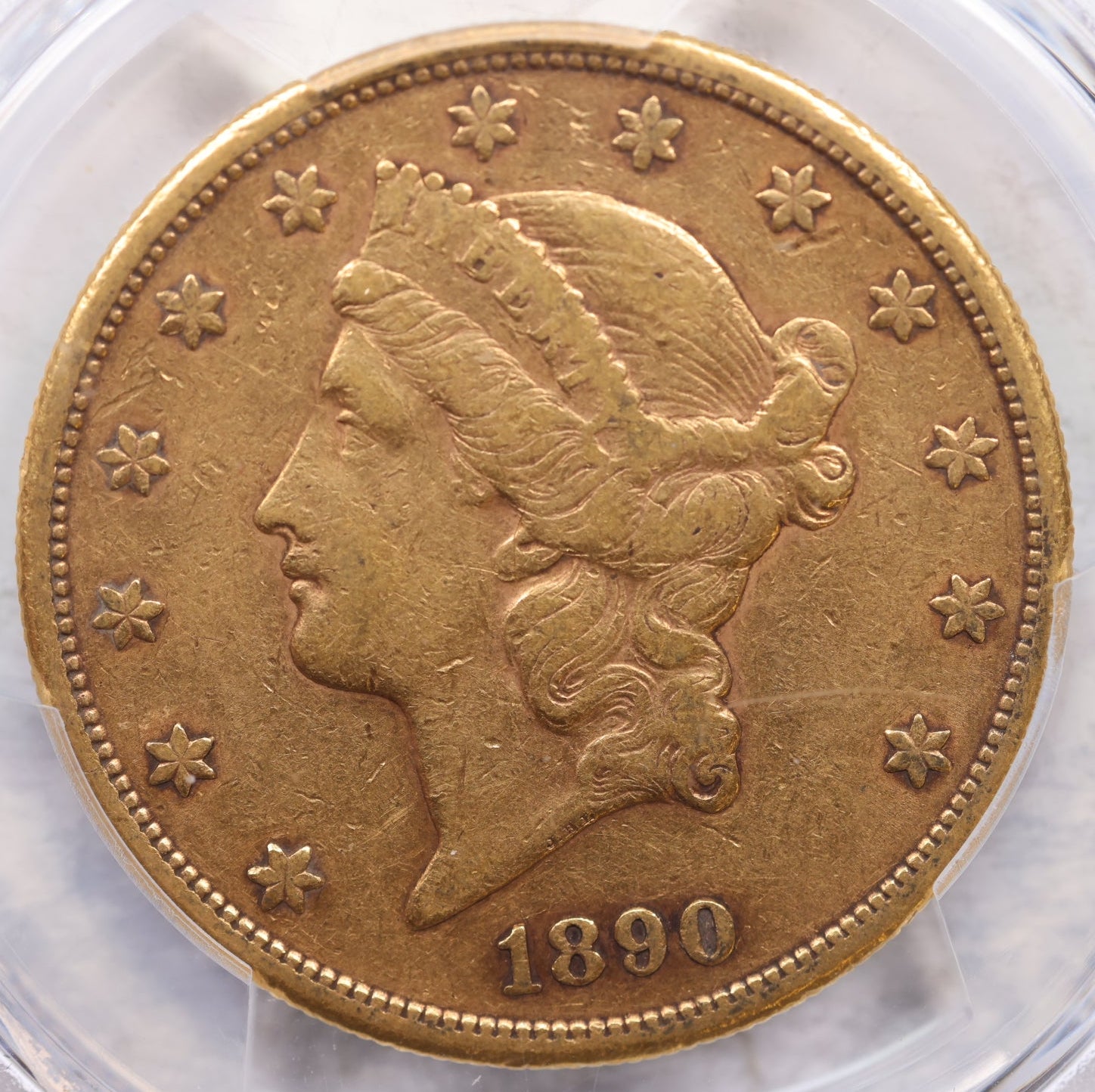 1890-S $20 Gold Double Eagle, 'Pre-1933 Gold, PCGS Graded X.F-40, Store #G0050.