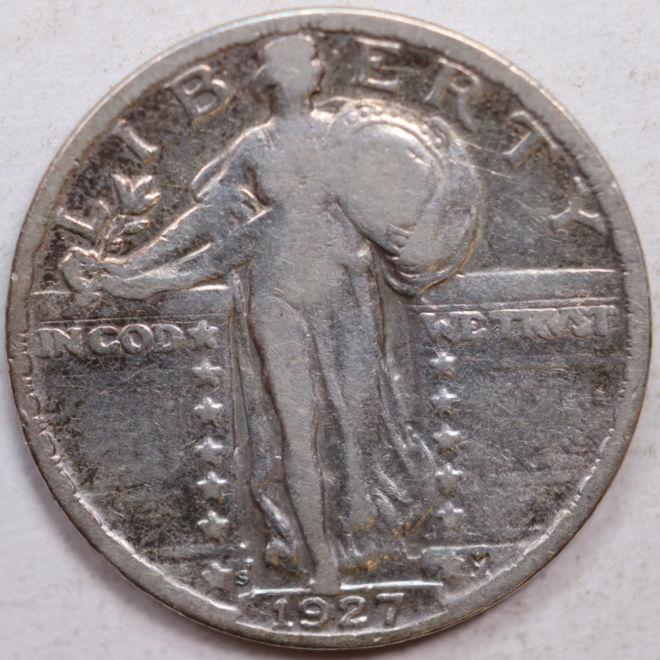 1927-S Standing Liberty Quarter, Good Circulated Coin, Details, Store #QR1092