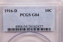 1916-D Mercury Silver Dime., PCGS G04., 'Key Date Coin'., Store