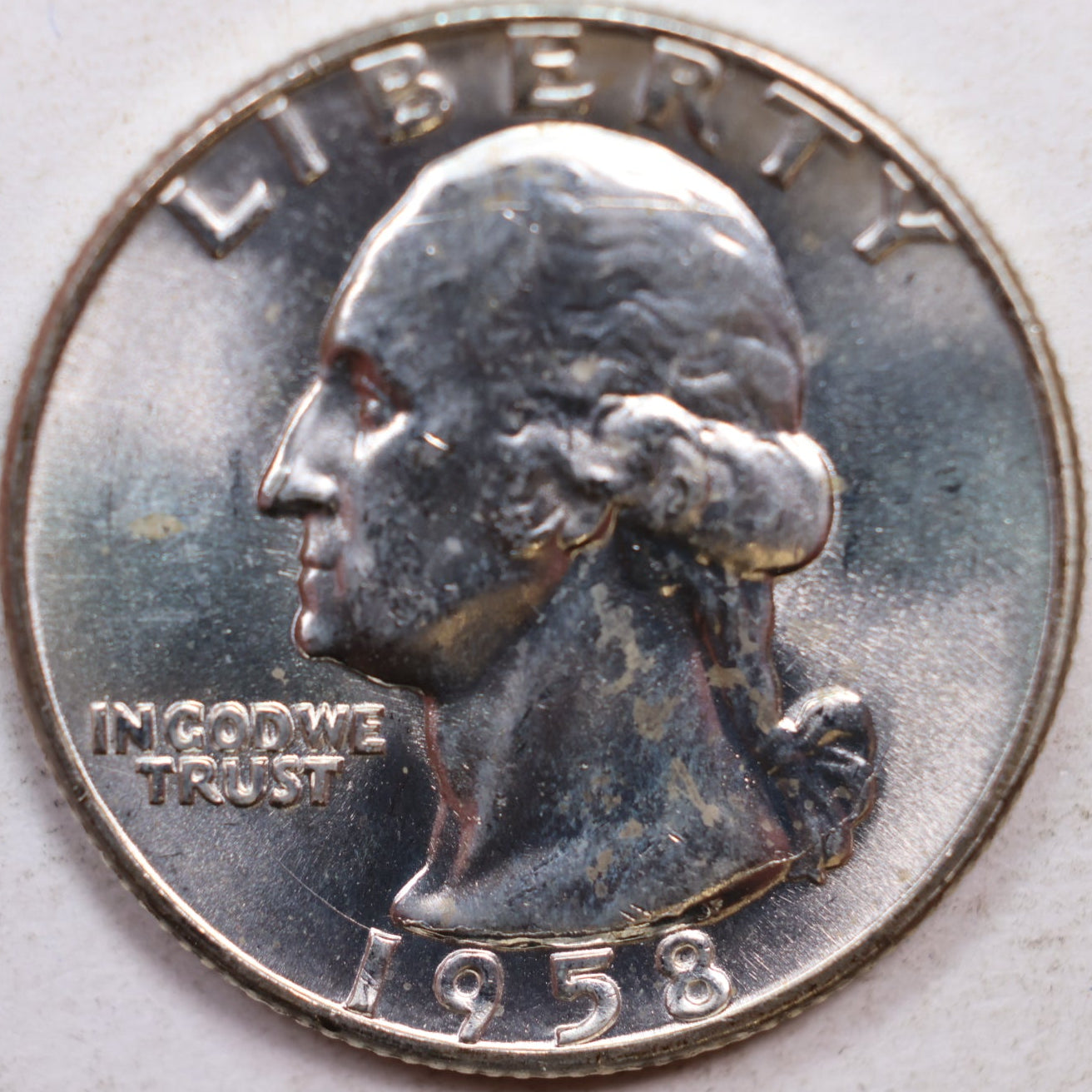 1958-D Washington Quarter, Mint State Uncirculated Coin, Store #QR1093