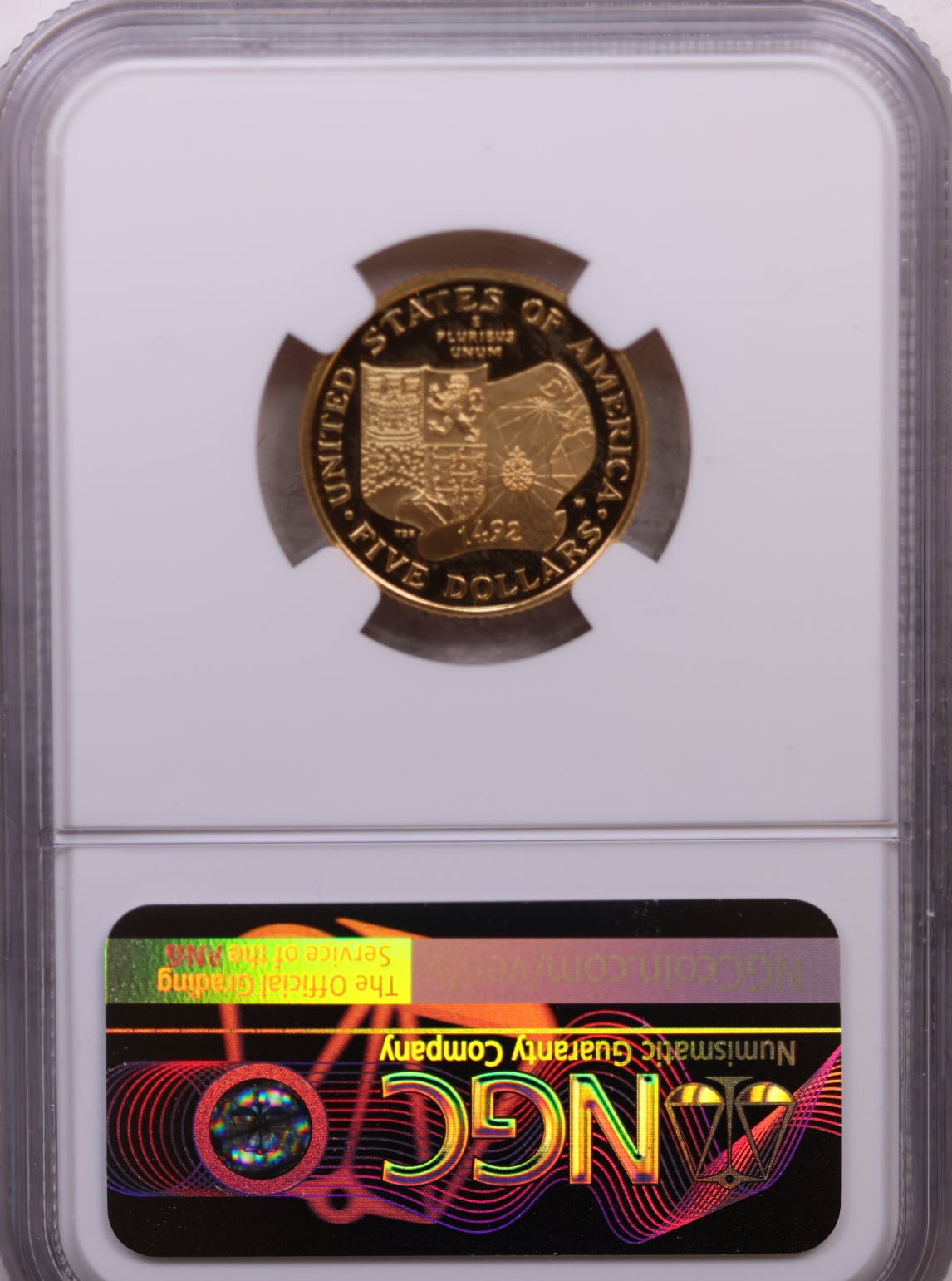 1992-W $5, Gold Commemorative, Proof Strike, NGC PF-69, Store #GMC004.