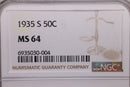 1935-S Walking Liberty Half Dollar., NGC MS-64., Store