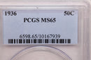 1936 Walking Liberty Half Dollar., PCGS MS-65., Store