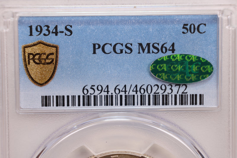 1934-S Walking Liberty Half Dollar., PCGS MS-64 CAC., Store