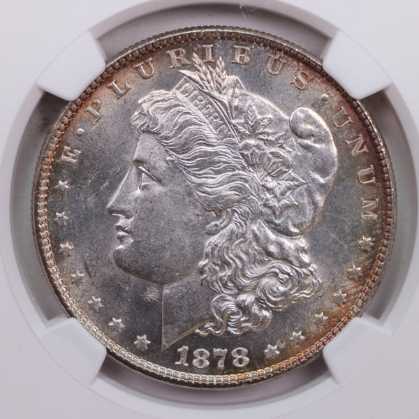 1878 Morgan Silver Dollar., NGC MS-62., 8 Tail Feather., Store Sale # GDR047