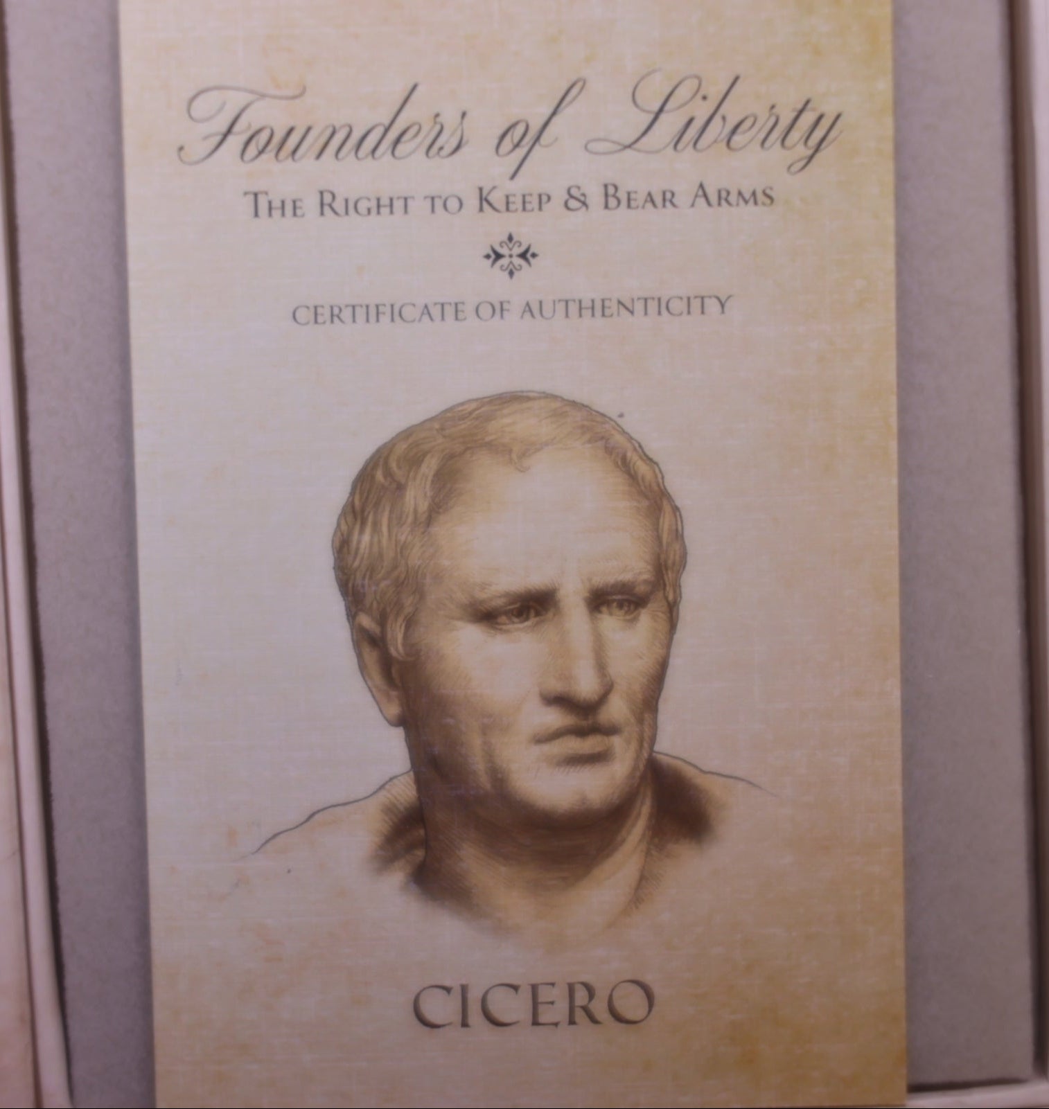FOUNDERS of LIBERTY, MARCUS CICERO, .999 Silver Coin, 1 Troy Ounce, Store #SR083