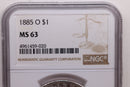 1885-O Morgan Silver Dollar., NGC MS-63., Store Sale