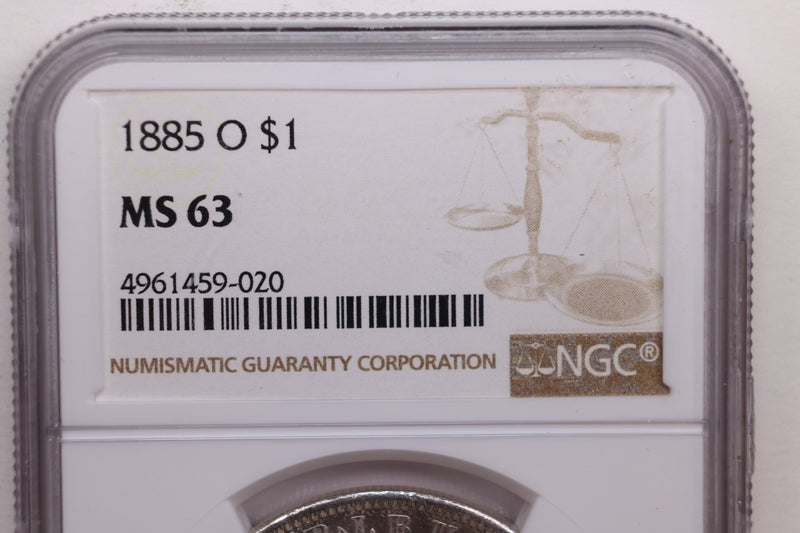 1885-O Morgan Silver Dollar., NGC MS-63., Store Sale