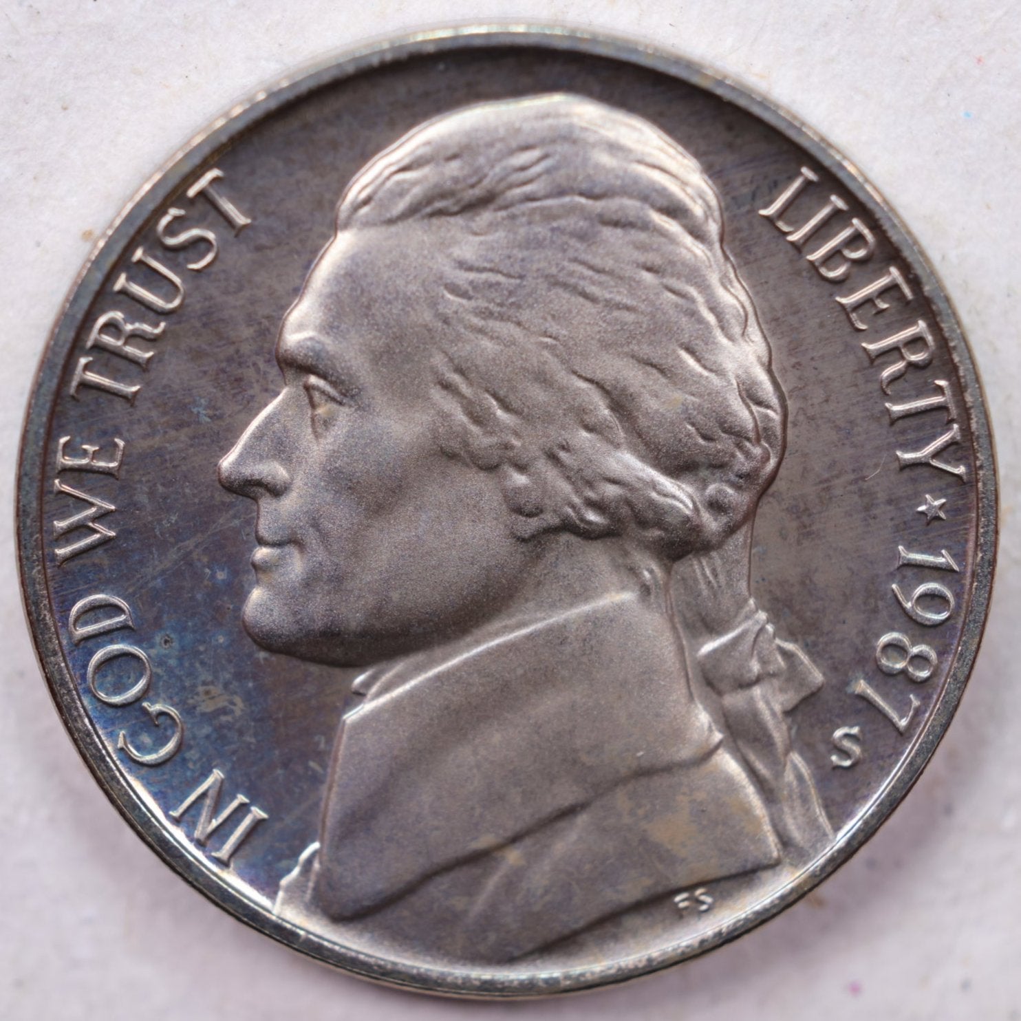 1987-S Jefferson Nickel, Proof coin, Store #PN987S