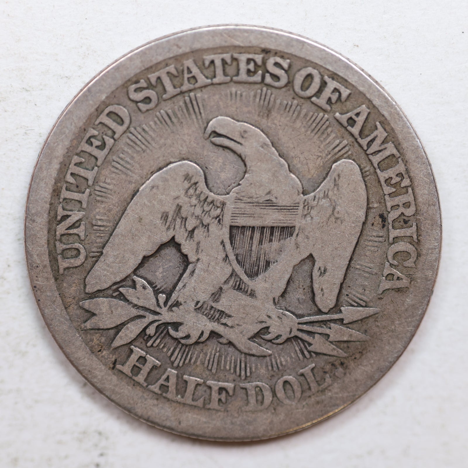 1853 Liberty Seated Half Dollar, About Good Circulated Coin, Store SALE #HR1067