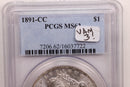 1891-CC Morgan Silver Dollar., PCGS MS-63., Store Sale