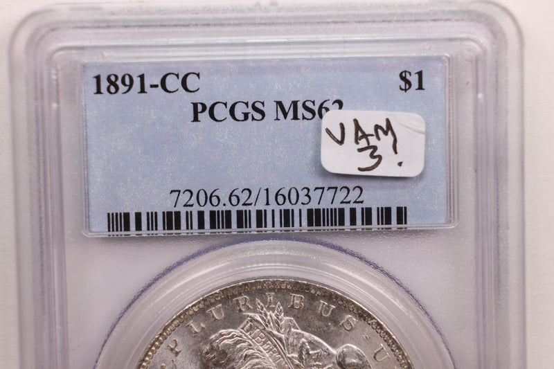 1891-CC Morgan Silver Dollar., PCGS MS-63., Store Sale
