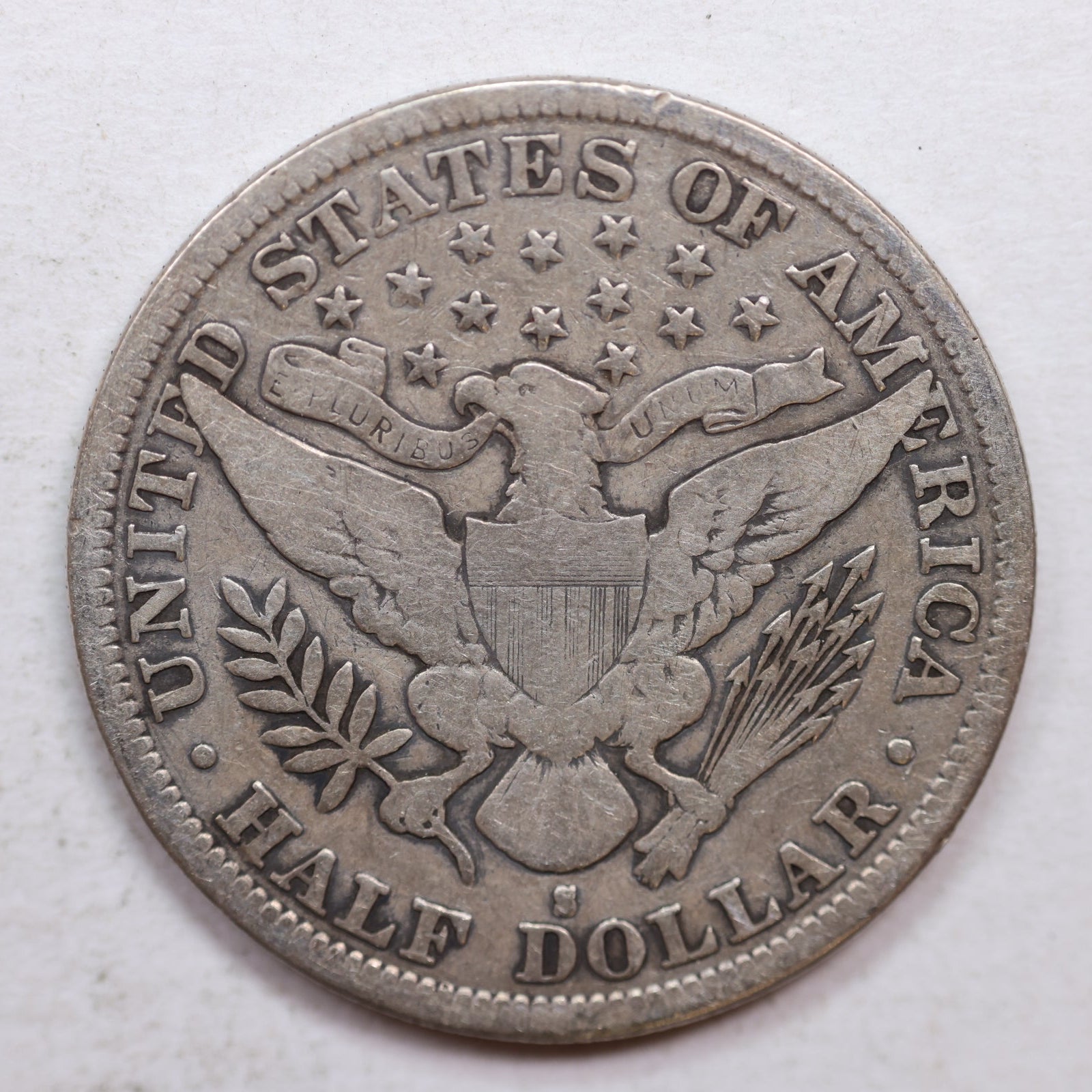 1893-S Barber Silver Half Dollar, Very Good Circulated Coin, Store SALE #HR1050.