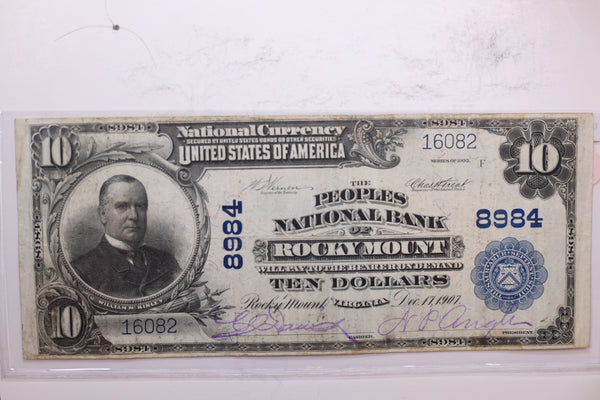 1907 $10 National Currency., "Rocky Mount"., Store #15054