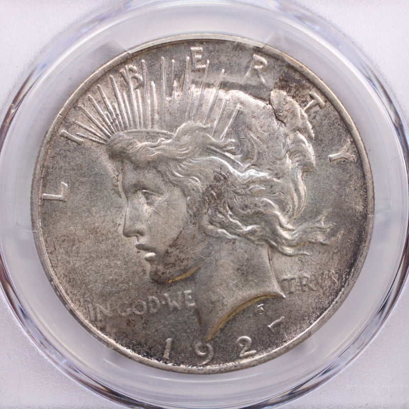 1927-D Peace Silver Dollar., PCGS AU-58., Store Sale