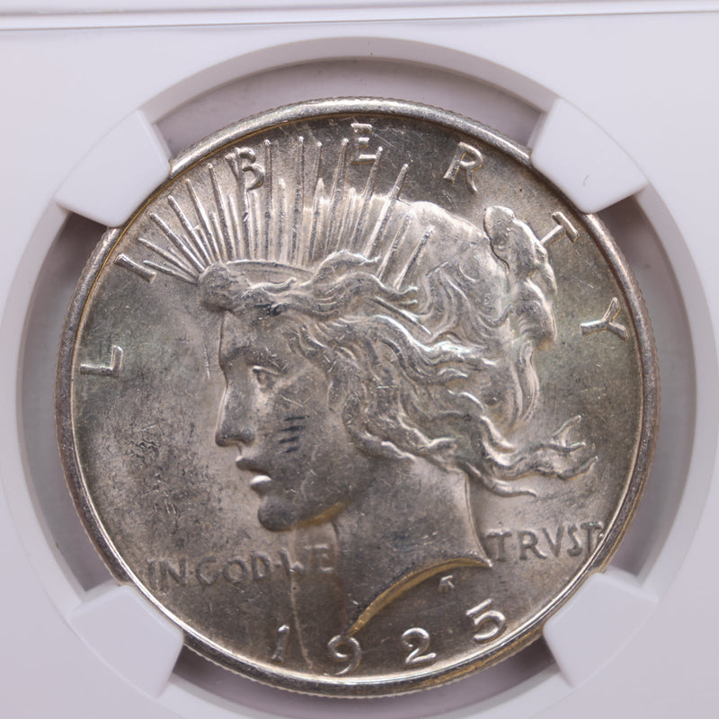 1925-S Peace Silver Dollar., PCGS AU-58., Store Sale