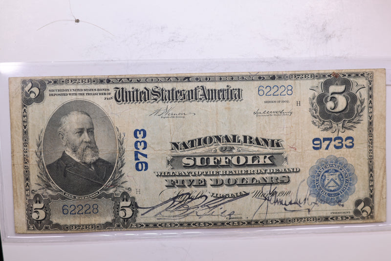 1902 $5 National Currency., Suffolk, VA. Store