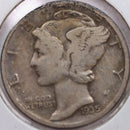 1935-D Mercury Silver Dime, Very Fine Circulated Coin, Store