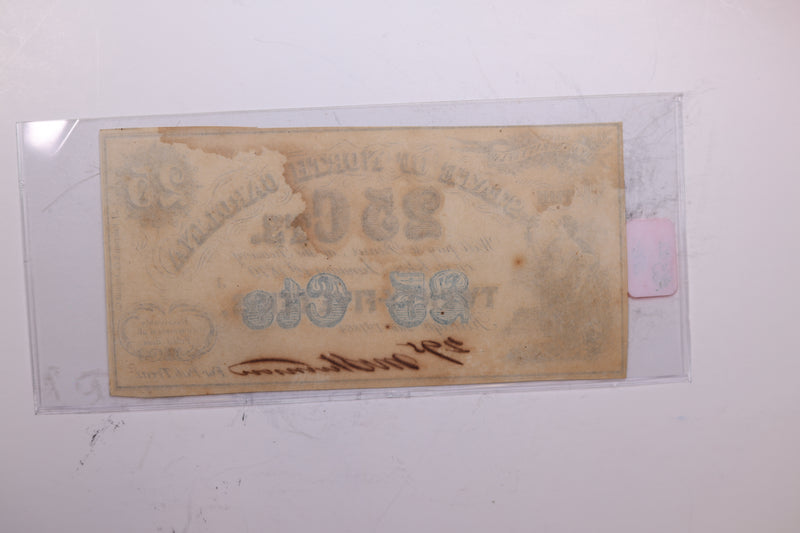 1870 25 Cents, Raleigh, N.C. Affordable Collectible Currency, Store