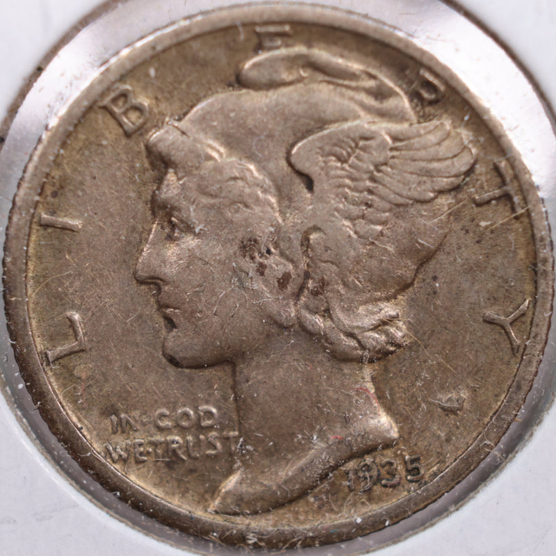 1935-S Mercury Silver Dime, Extra Fine+ Circulated Coin, Store