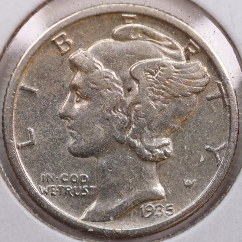 1935-S Mercury Silver Dime, Extra Fine Circulated Coin, Store