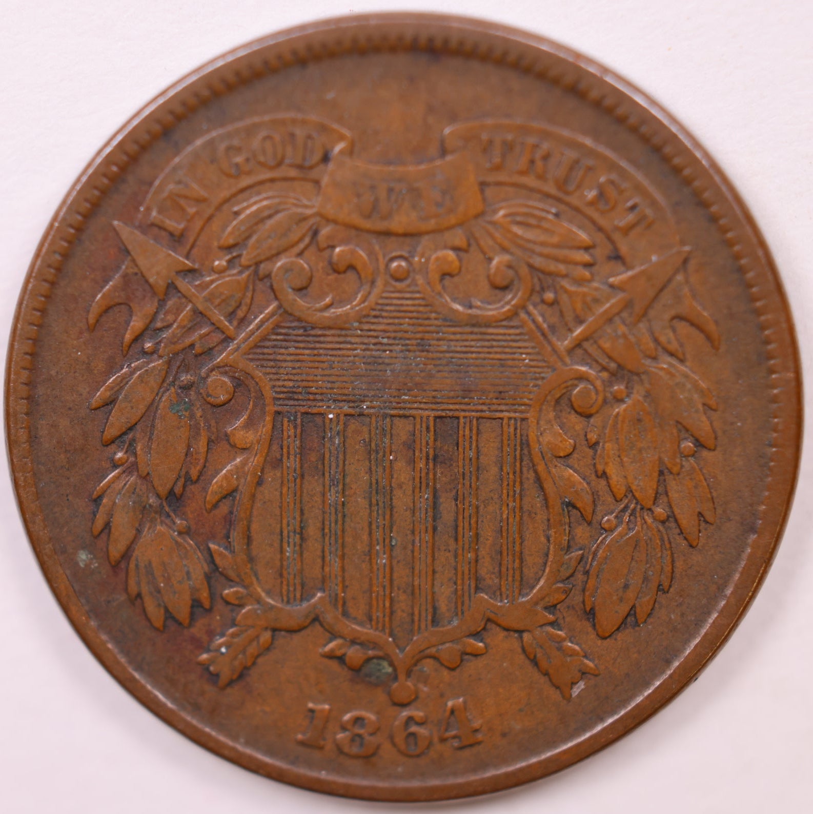 1864 Large Motto 2 Cent, Very Fine Circulated Coin, Store #CT0951
