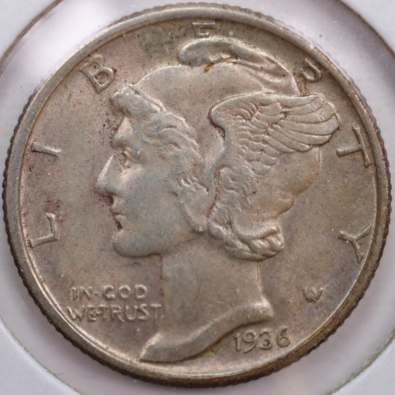 1936 Mercury Silver Dime, Abt Uncirculated Coin, Store