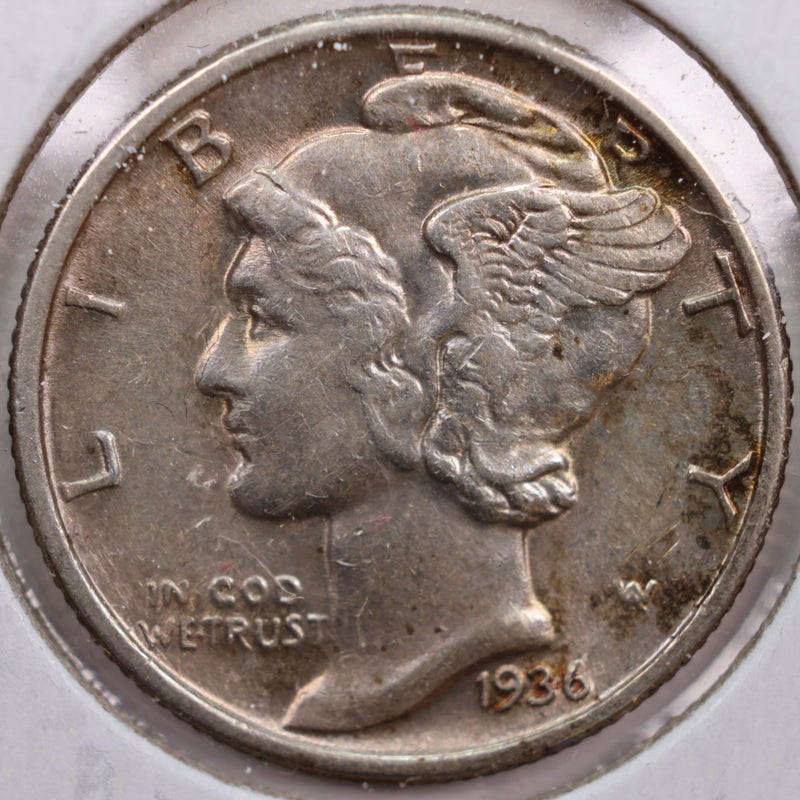 1936 Mercury Silver Dime, Abt Uncirculated Coin, Store