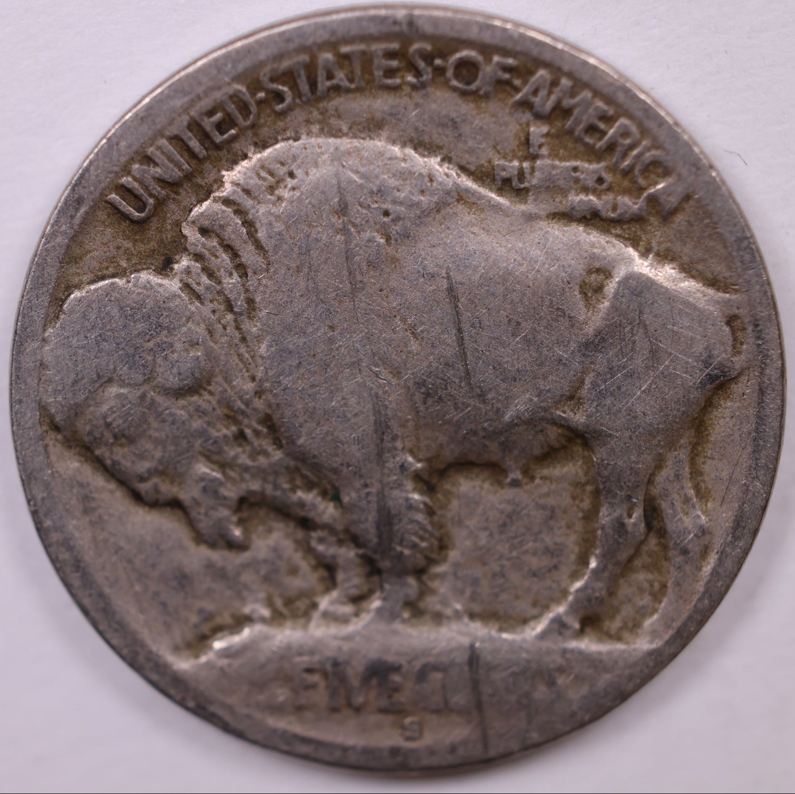 1913 S Type 2 Buffalo Nickel, Raised Date, Good Circulated Coin, Store #NL655