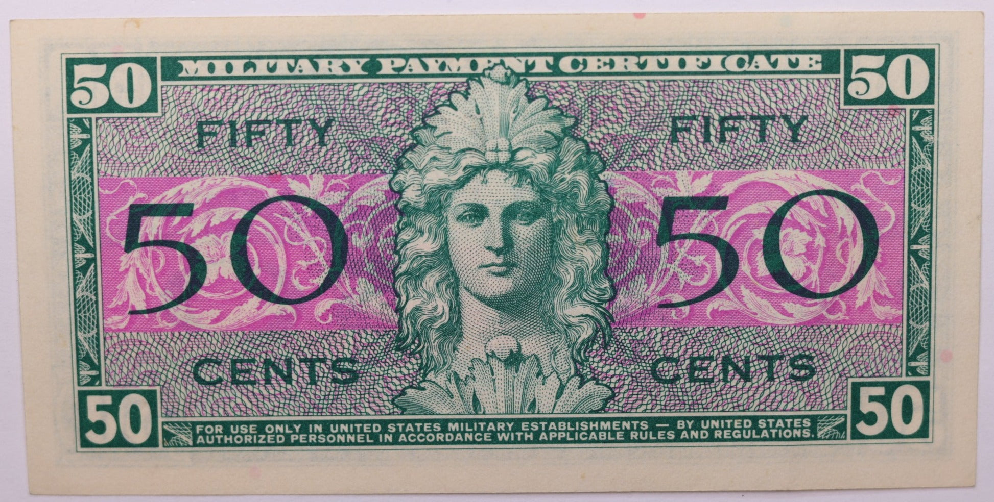 Series 521., 50 Cent., Military Payment Certificate., Store Sale #1502