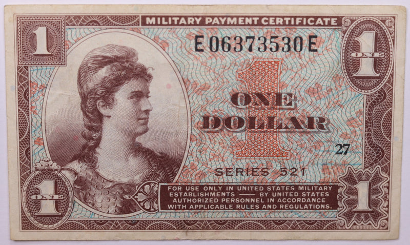Series 521., $1., Military Payment Certificate., Store Sale