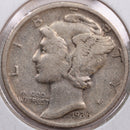 1936-D Mercury Silver Dime, Fine Circulated Coin, Store
