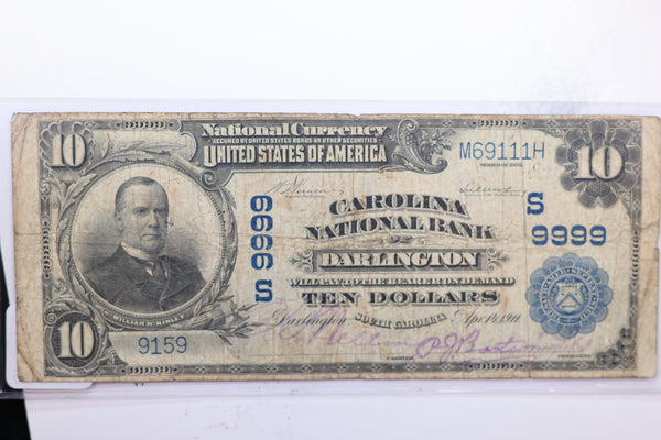 1902 $10, DARLINGTON, S.C., National Currency. Store #06251