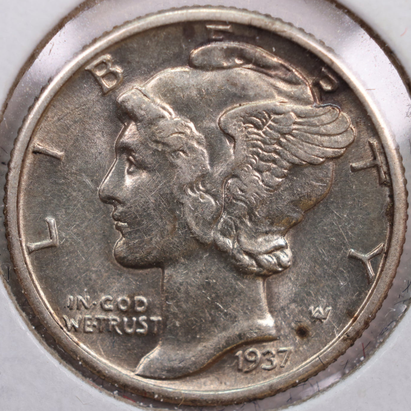 1937 Mercury Dime, Mint State Uncirculated Coin, Store #DE0140