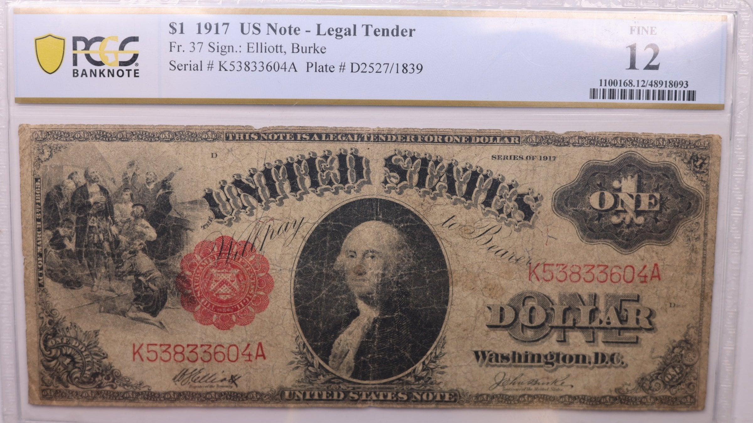 1917 $1., Legal Tender Note., PCGS F-12., Store Sale #GLT031