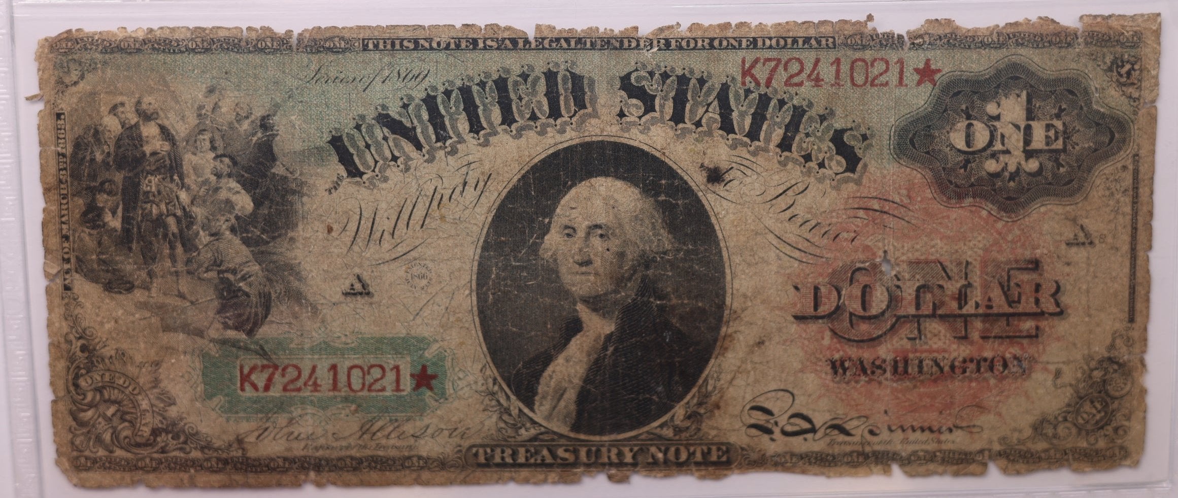 1869 $1., Legal Tender Note., PCGS VG-10., Store Sale #GLT028